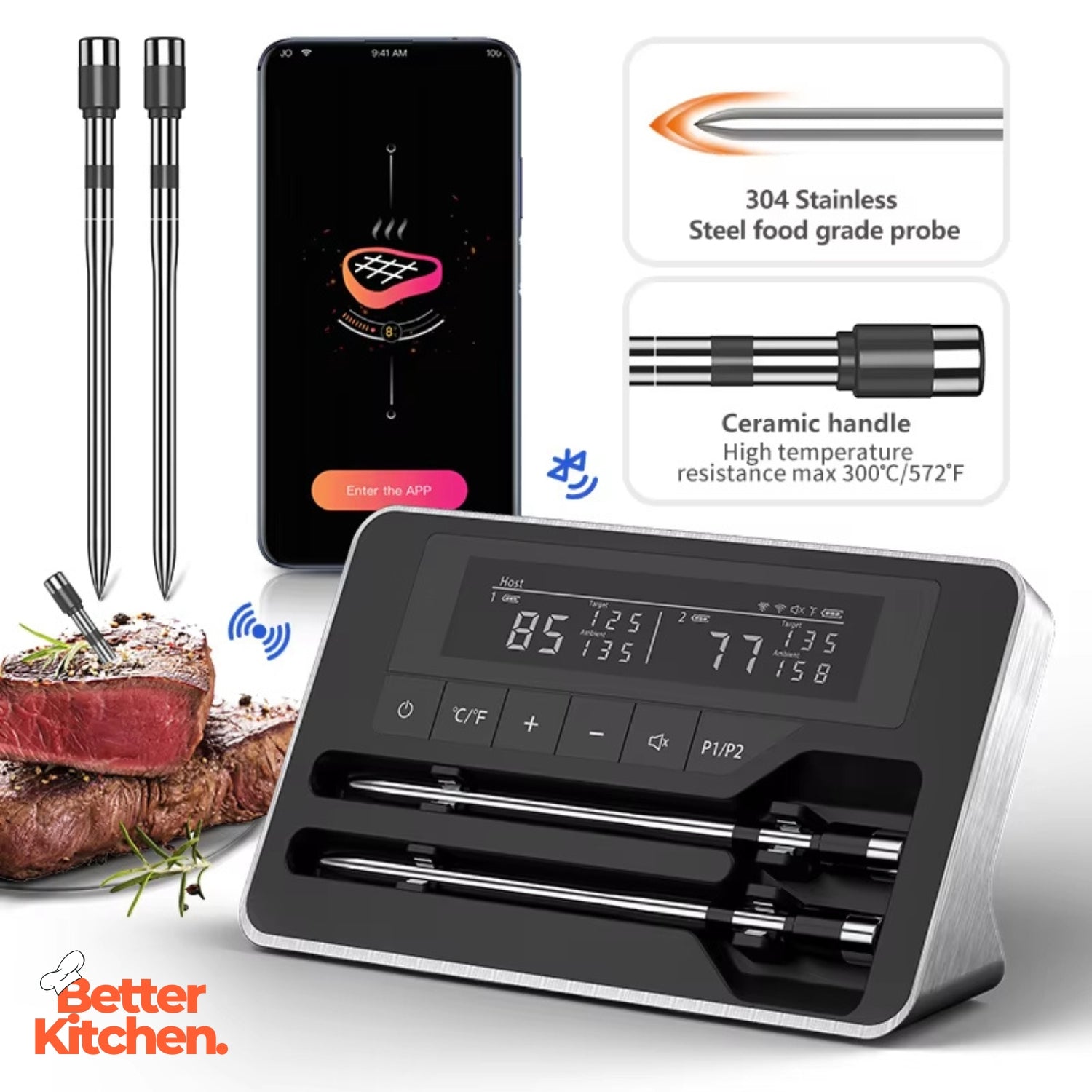 MeatMate Wireless Digital Meat Thermometer