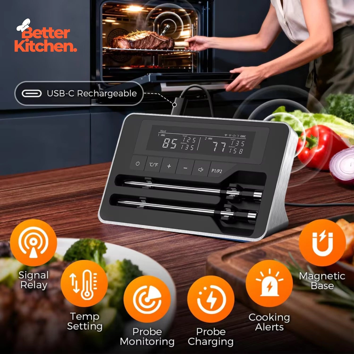 MeatMate Wireless Digital Meat Thermometer